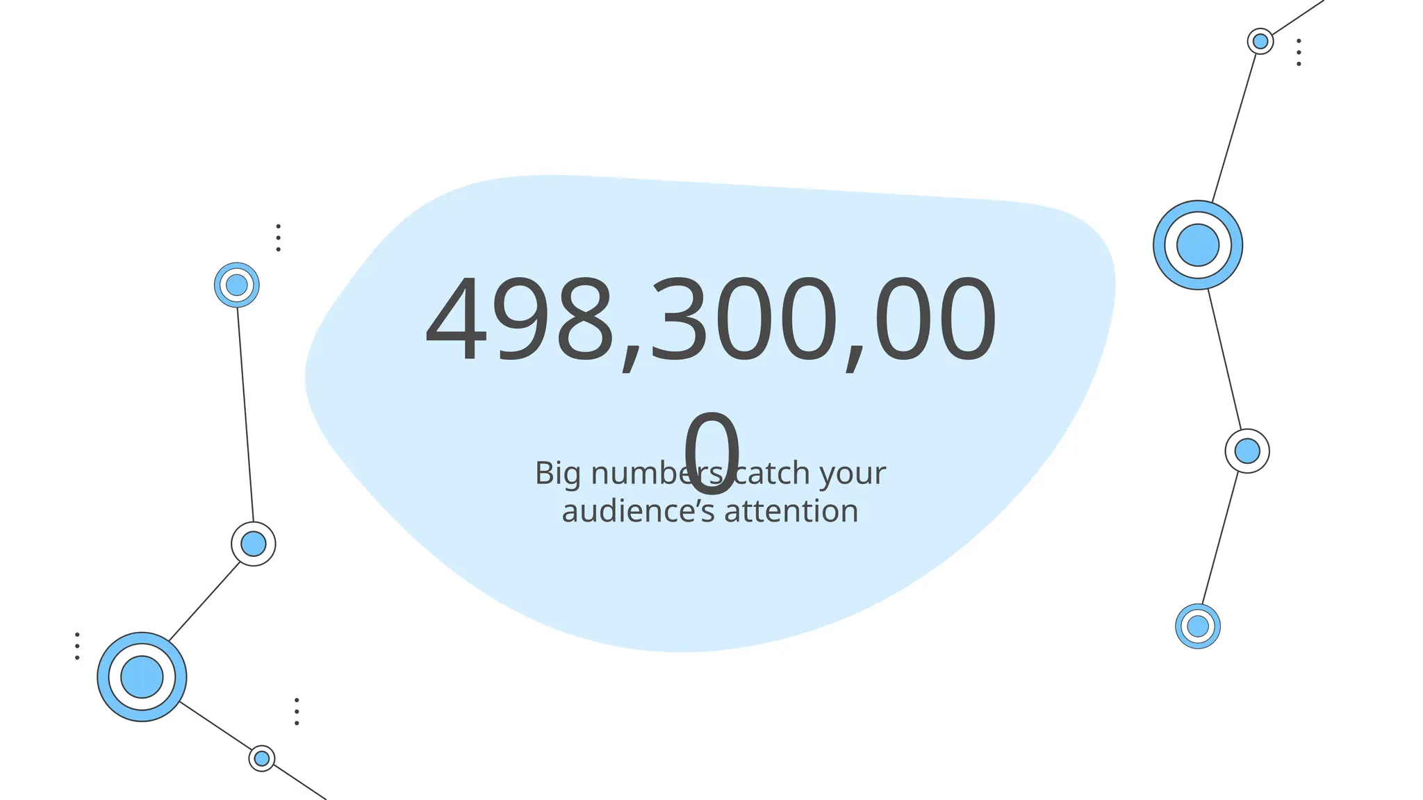 Big numbers catch your
audience’s attention
498,300,00
0
 