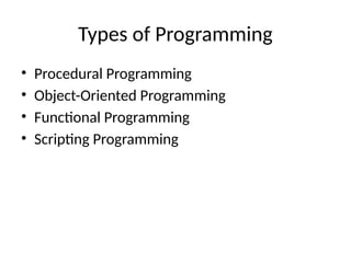 Comprehensive Introduction to Programming: History, Types, and ...