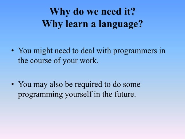 Introduction to programming languages | PPTX | Programming Languages ...