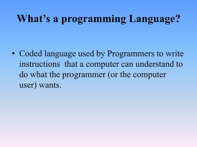 Introduction to programming languages | PPT image.