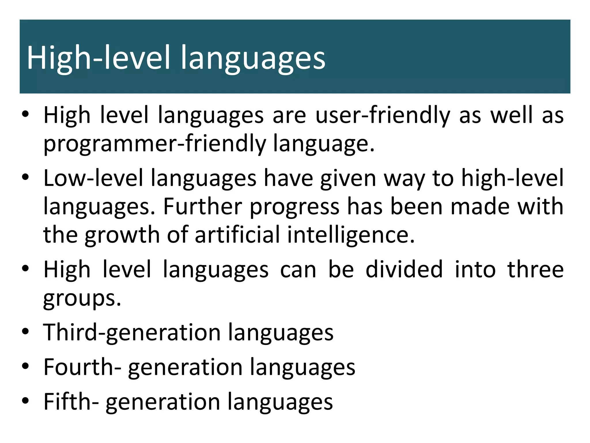Introduction to programming languages | PPT