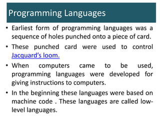 Introduction to programming languages | PPT