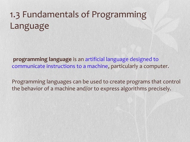 Introduction to programming principles languages | PPT