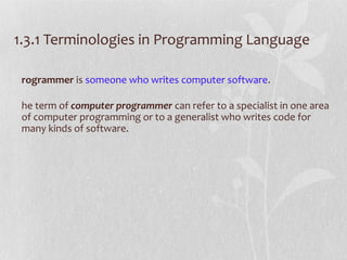 Introduction to programming principles languages | PPT