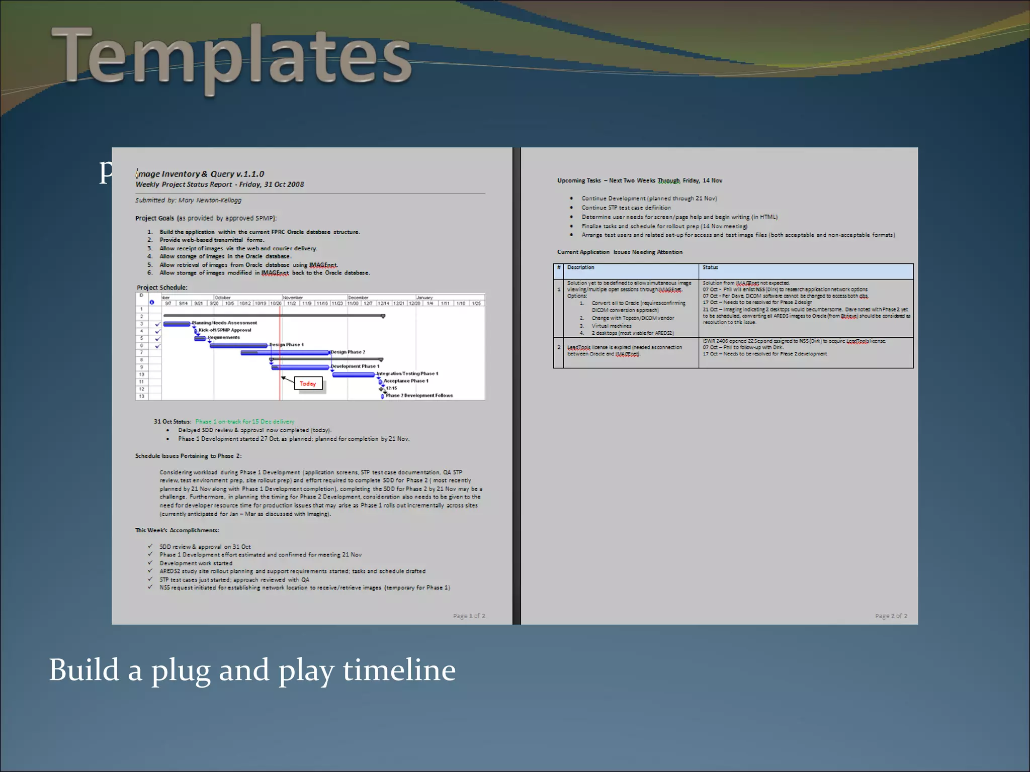 Updates Build a plug and play timeline 