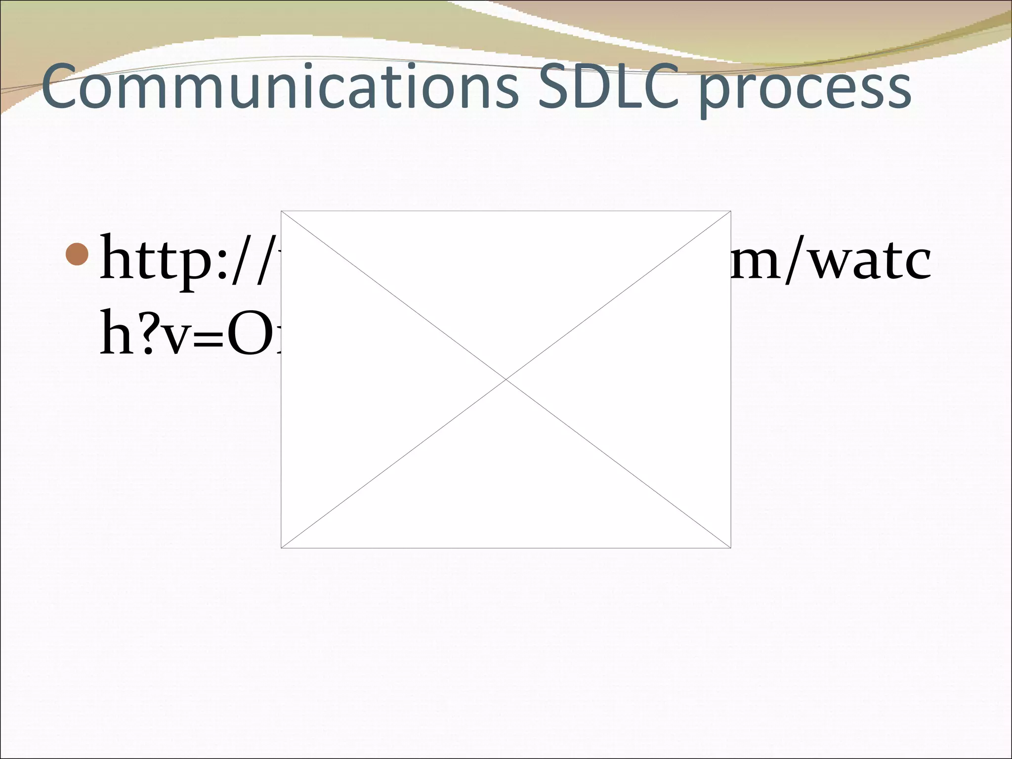 Communications SDLC process http://www.youtube.com/watch?v=OfgfnZZdMlI 