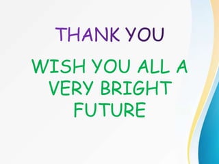 WISH YOU ALL A
VERY BRIGHT
FUTURE
 