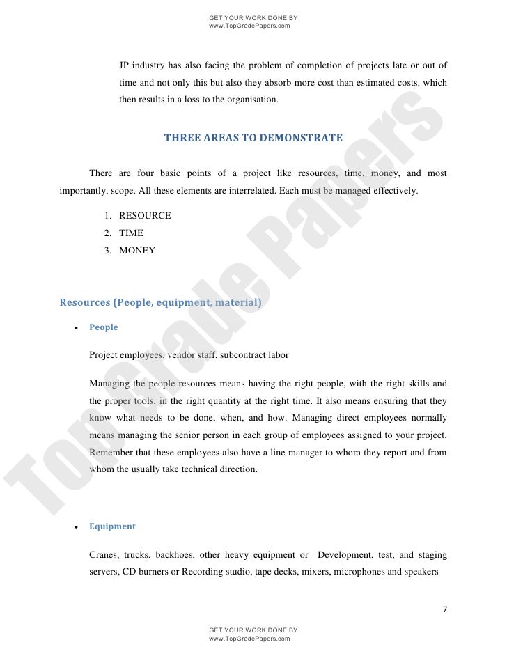 Fundamentals of project management assignment