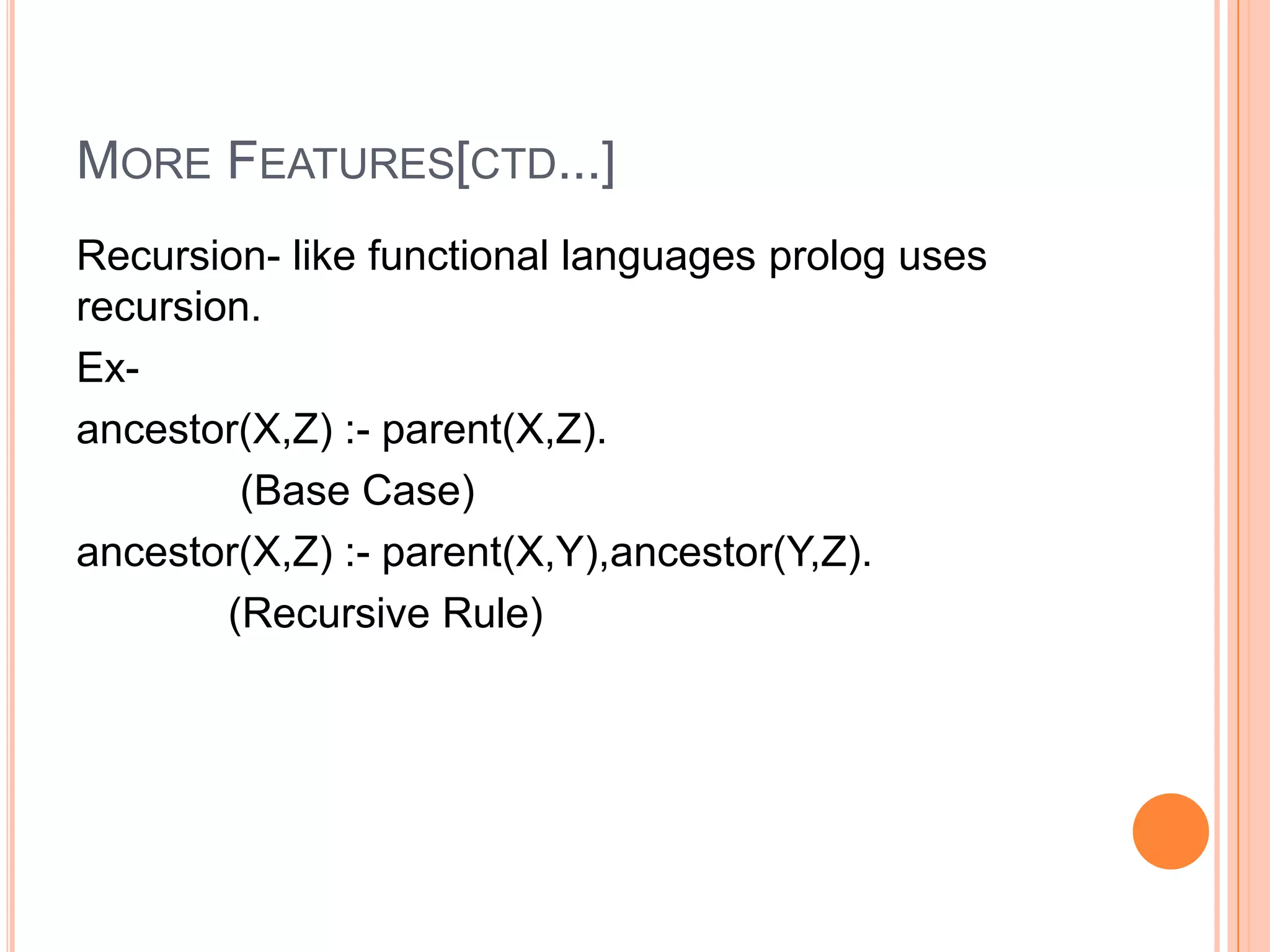 Introduction to Prolog | PPTX | Programming Languages | Computing
