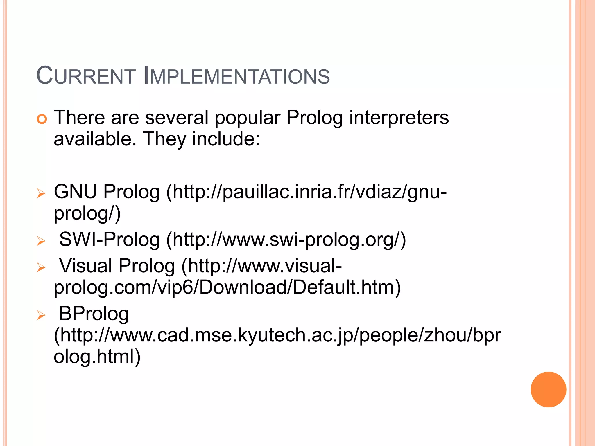 Introduction to Prolog | PPTX | Programming Languages | Computing
