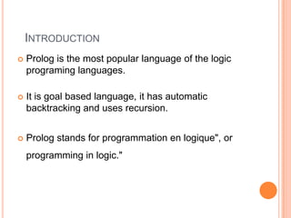 Introduction to Prolog | PPTX
