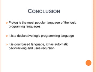 Introduction to Prolog | PPTX