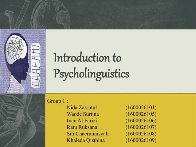 Introduction to psycholinguistics | PPT