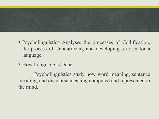 Introduction to psycholinguistics | PPT