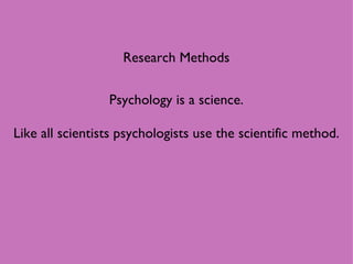 Introduction to psychological research