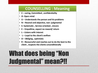 What does being “Non
Judgmental” mean?!!
 