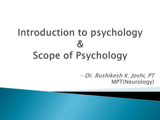 - Dr. Rushikesh K. Joshi, PT
MPT(Neurology)
 