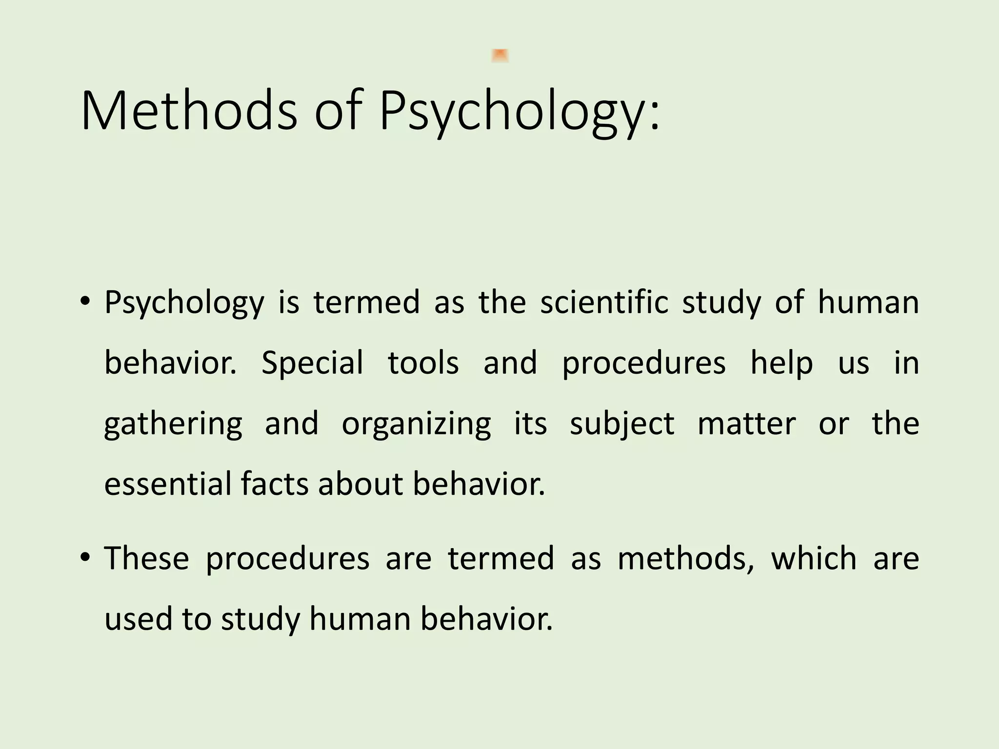 Introduction and method of psychology PDF