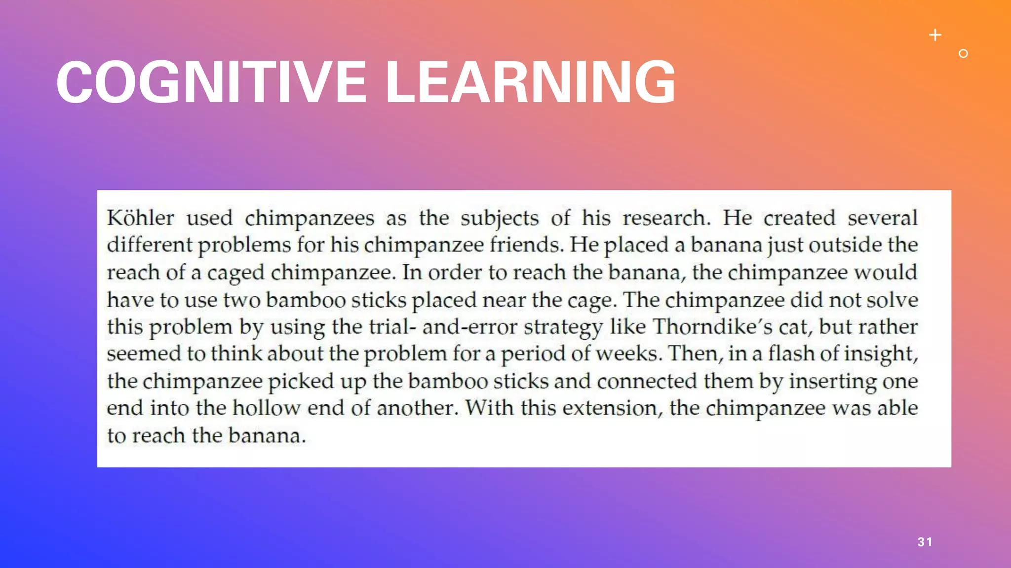 COGNITIVE LEARNING
31
 