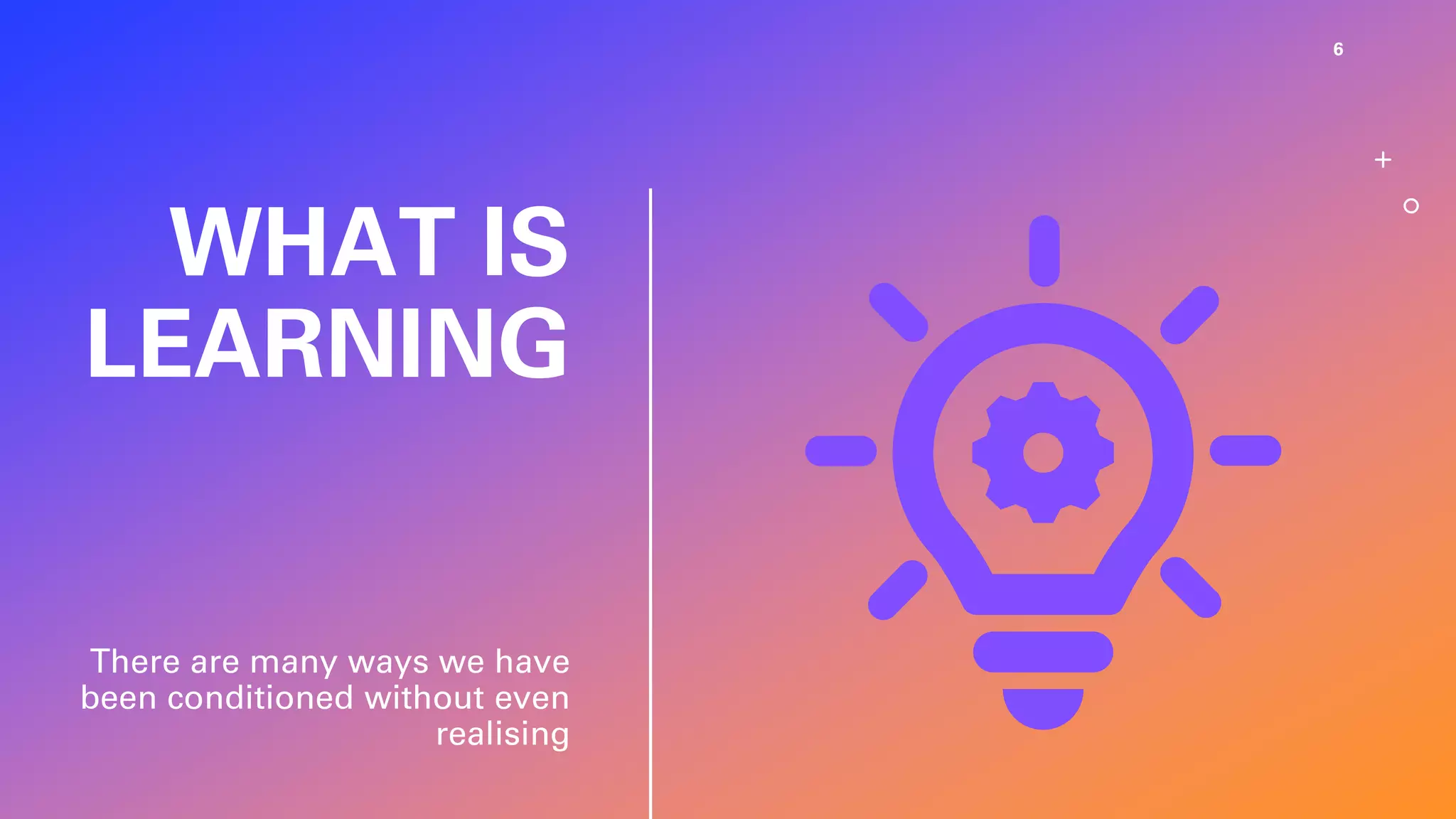 WHAT IS
LEARNING
There are many ways we have
been conditioned without even
realising
6
 