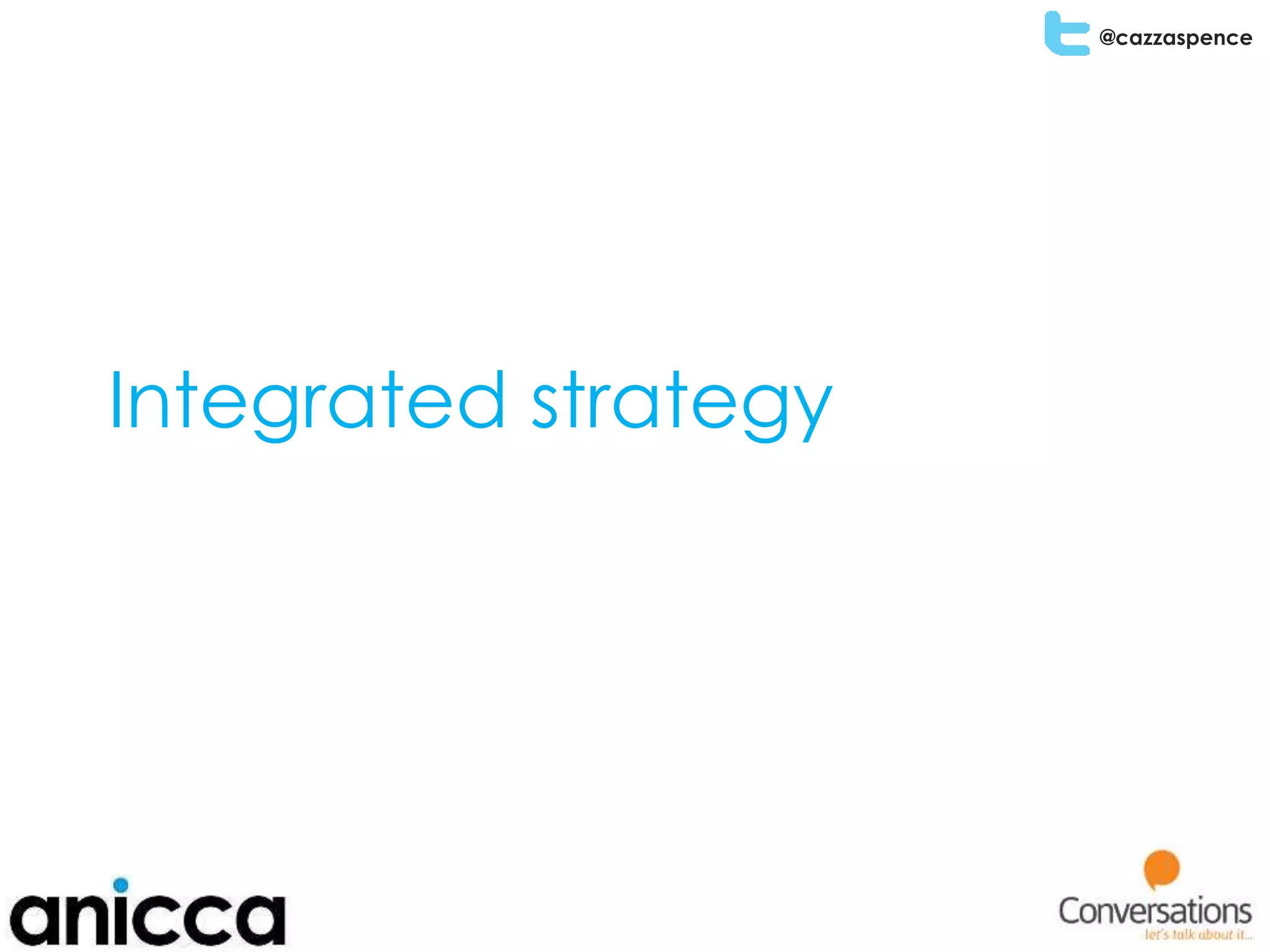 @cazzaspence
Integrated strategy
 