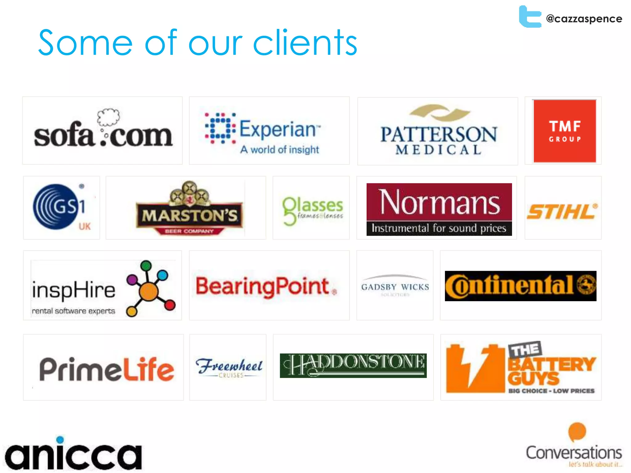 @cazzaspence
Some of our clients
 