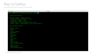 Data Syndrome: Agile Data Science 2.0
Map vs FlatMap
Understanding the difference between these two operators
29
words_by_line.collect()
[['Russell Jurney', 'Relato', 'CEO'],
['Florian Liebert', 'Mesosphere', 'CEO'],
['Don Brown', 'Rocana', 'CIO'],
['Steve Jobs', 'Apple', 'CEO'],
['Donald Trump', 'The Trump Organization', 'CEO'],
['Russell Jurney', 'Data Syndrome', 'Principal Consultant']]
flattened_words.collect()
['Russell Jurney',
'Relato',
'CEO',
'Florian Liebert',
'Mesosphere',
'CEO',
'Don Brown',
'Rocana',
'CIO',
'Steve Jobs',
'Apple',
'CEO',
'Donald Trump',
'The Trump Organization',
'CEO',
'Russell Jurney',
'Data Syndrome',
'Principal Consultant']
 