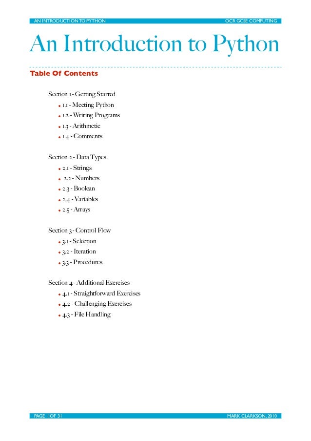 Introduction to python