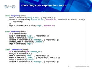 48 www.ExigenServices.com
Flask blog code explanation, forms
 