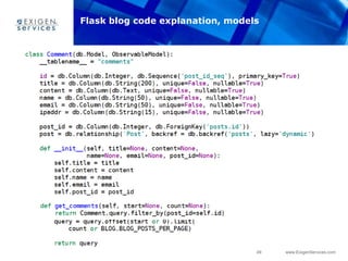49 www.ExigenServices.com
Flask blog code explanation, models
 