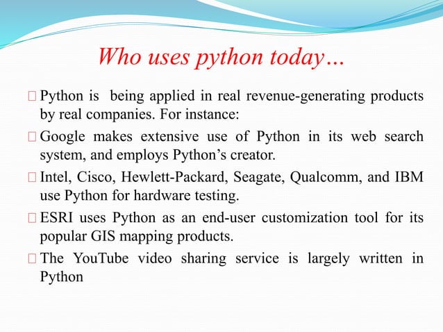 Introduction to python for Beginners | PPTX