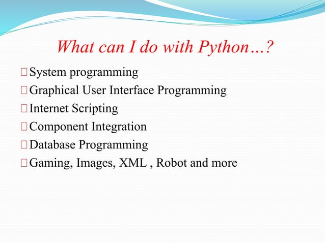 Introduction to python for Beginners | PPTX