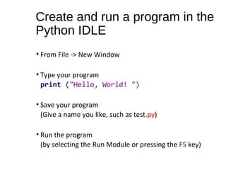 Introduction to python | PPT