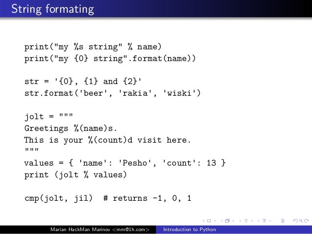 Introduction to python
