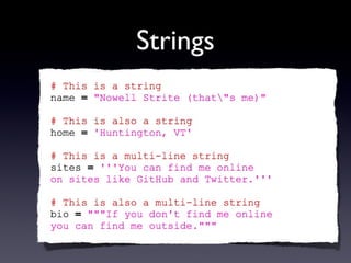 Strings
 