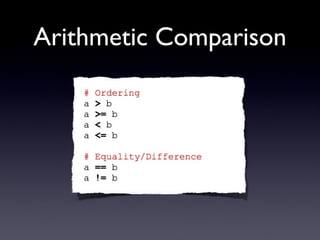 Arithmetic Comparison
 