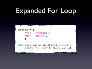 Expanded For Loop
 