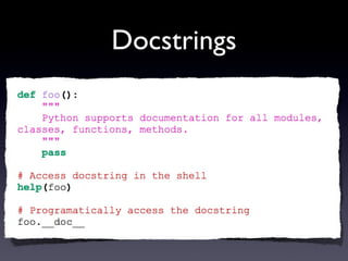 Docstrings
 