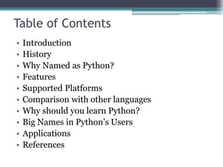 Introduction to python | PPTX | Programming Languages | Computing