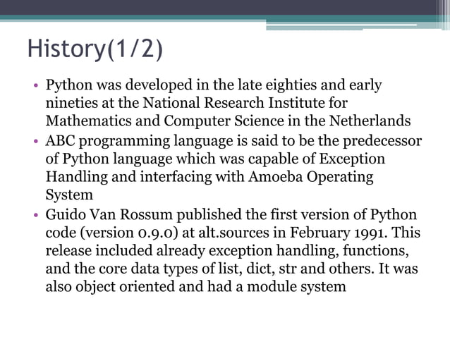 Introduction to python | PPTX | Programming Languages | Computing