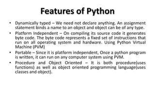 Introduction to python | PDF