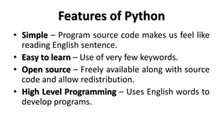 Introduction to python | PPT