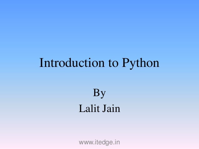 Introduction to python for dummies