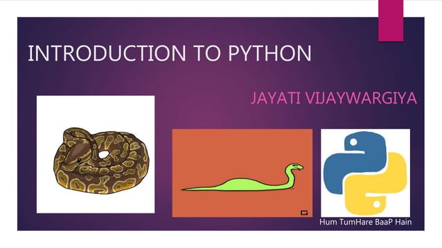 Introduction to python | PPT