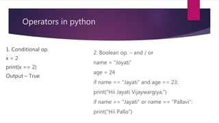 Introduction to python | PPT