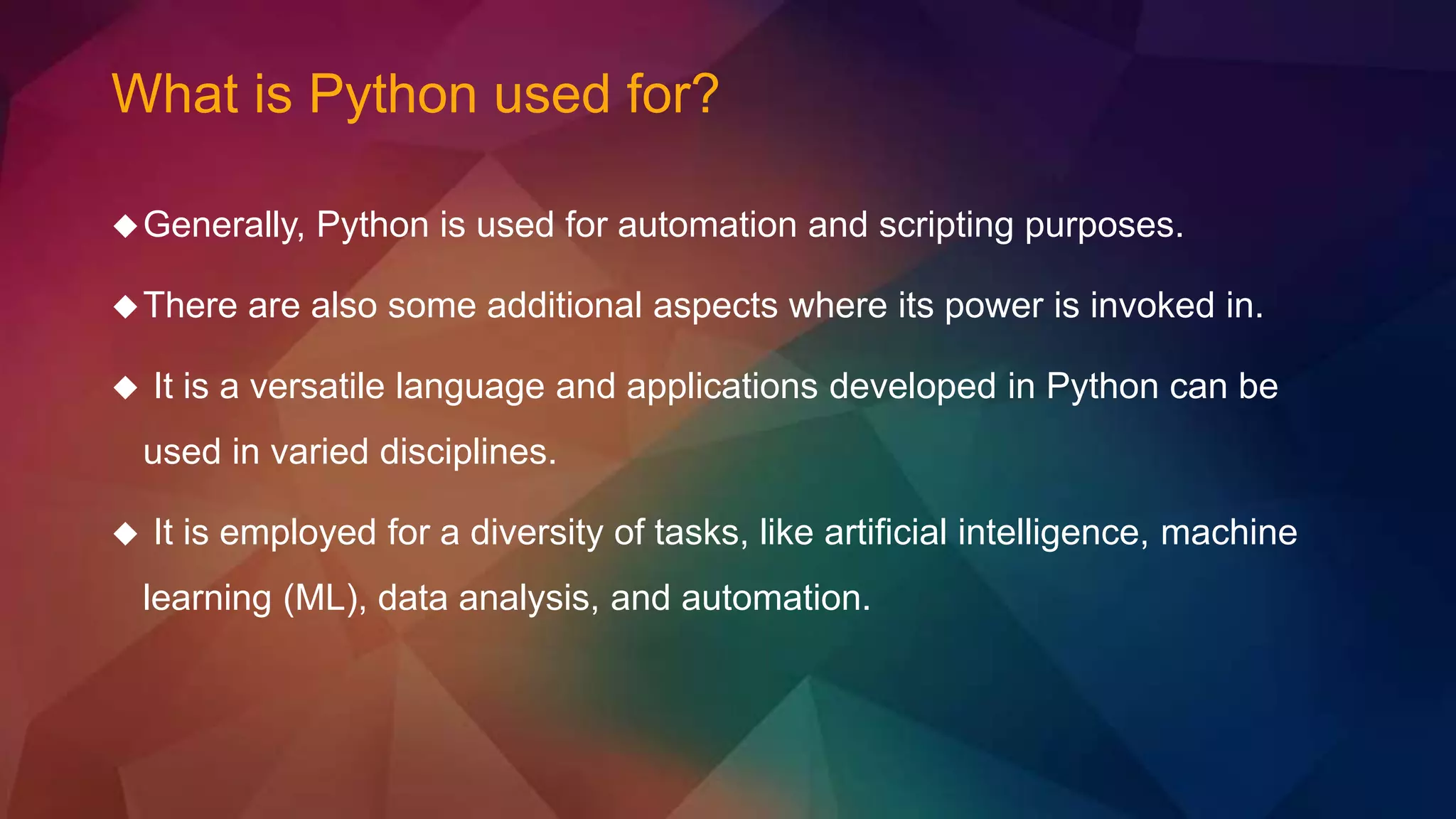Introduction to python | PPT