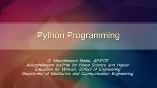 Introduction to python | PPTX