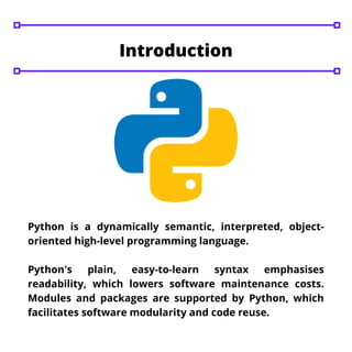Introduction to python | PDF