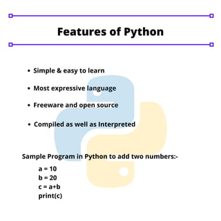 Introduction to python | PDF