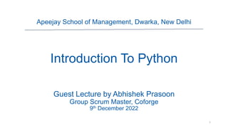 Introduction To Python | PPTX